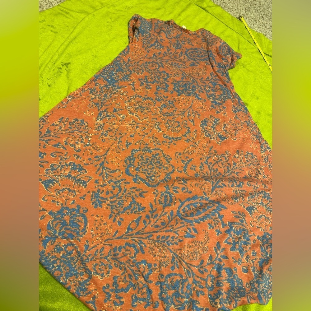LuLaRoe Carly Dress Orange and Blue Fade Print XXS New for Summer - Picture 5 of 9